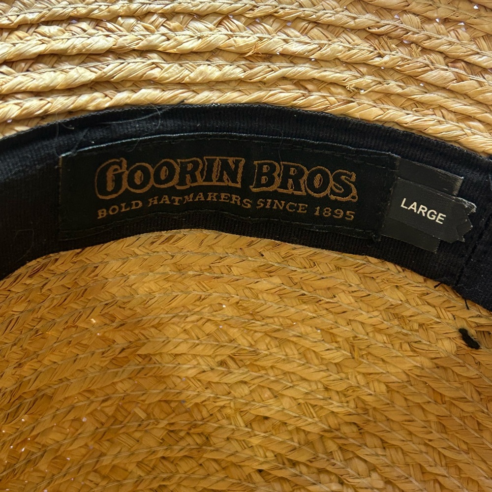 Goorin Bros Tan and Black Sun Hat with Elegant Ribbon - Picture 4 of 5